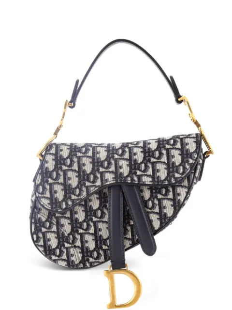 Christian Dior Pre-Owned Saddle Handbag Oblique Canvas Mini shoulder bag Blue QDW6LQ2UJFSW23TO