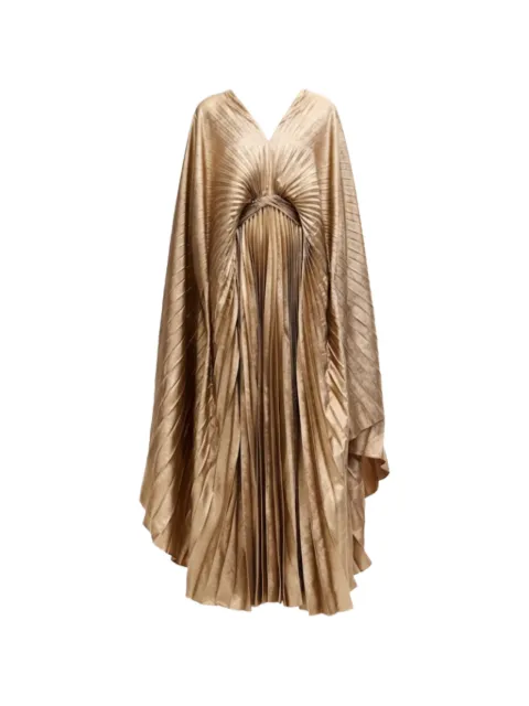 Acler Anslow pleated V-neck maxi dress Gold AS2507098D