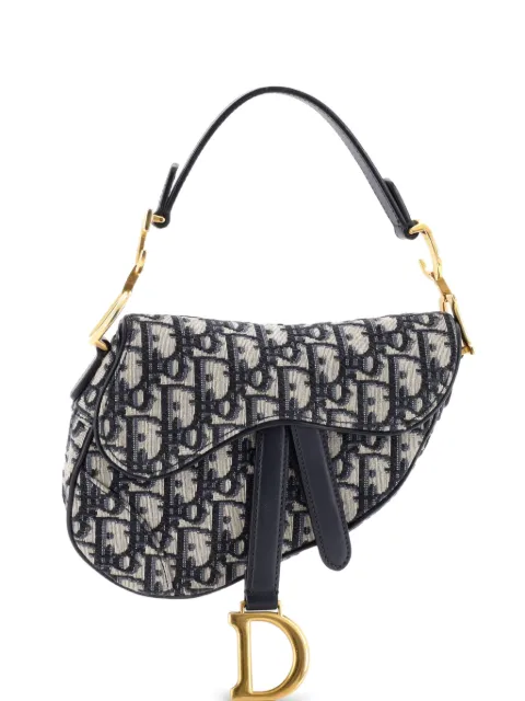 Christian Dior Pre-Owned Saddle Handbag Oblique Canvas Mini shoulder bag Blue JEL5XW43H9DKSAMQ