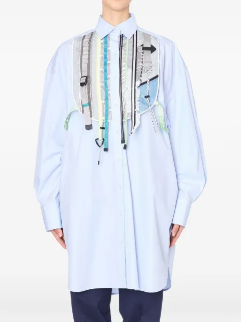 Kolor panelled mixed-media shirt Blue 26SCLB03114