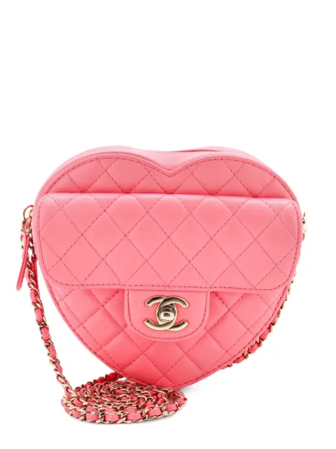 CHANEL Pre-Owned CC in Love Heart Bag Quilted Lambskin crossbody bag Pink UO1QXLFTJ8AXTQK6