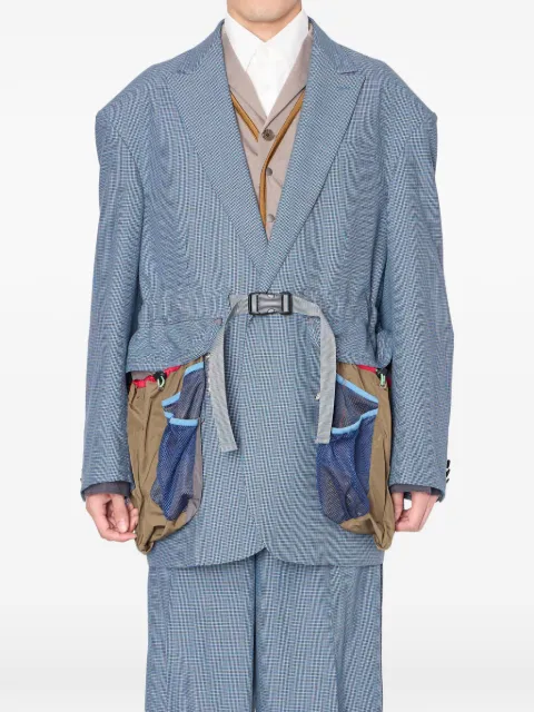 Kolor plaid multi-pocket blazer Blue 26SCMJ01101