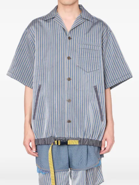 Kolor striped buckle shirt Blue 26SCMB03110