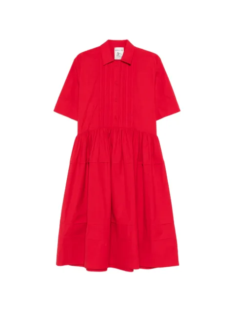 Semicouture pleated half-button dress Red Y6SK36