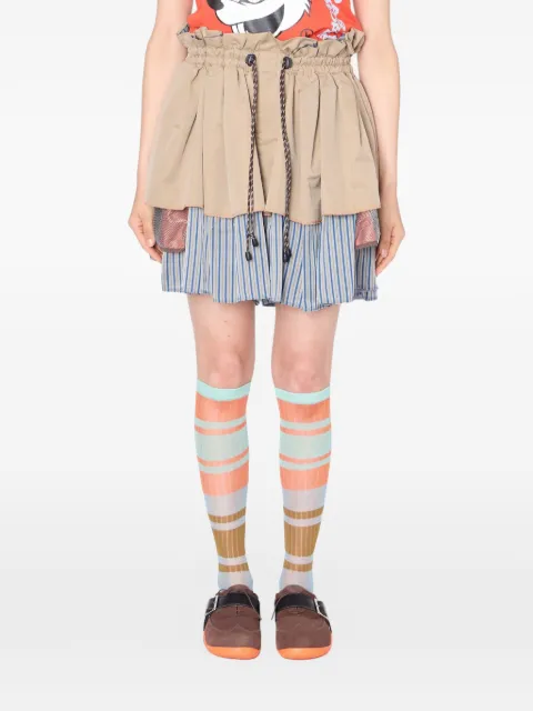 Kolor striped-detail shorts Neutrals 26SCLP02103