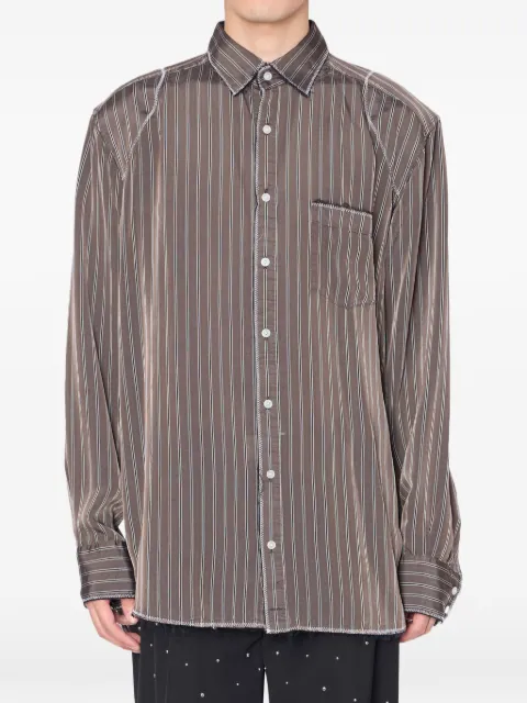 Kolor striped patch-pocket shirt Brown 26SCMB09119