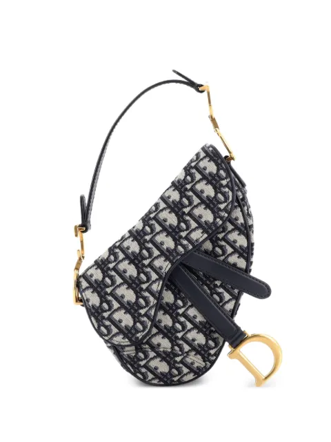 Christian Dior Pre-Owned Saddle Handbag Oblique Canvas Mini shoulder bag Blue B8BX2I5ELRL3UENU