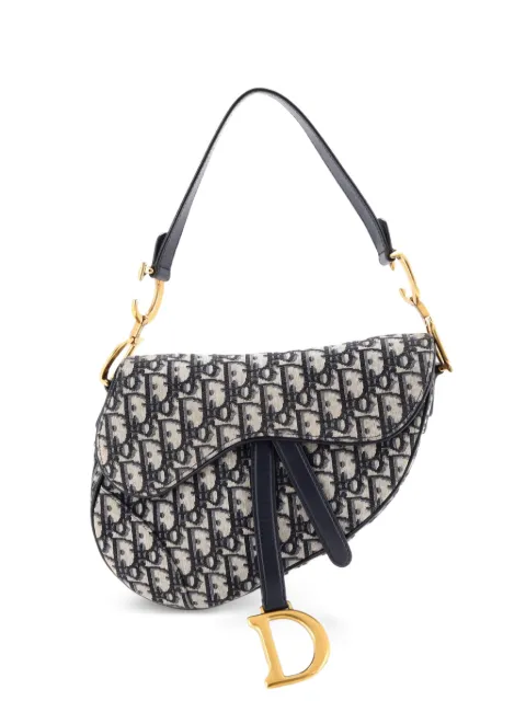 Christian Dior Pre-Owned Saddle Handbag Oblique Canvas Medium shoulder bag Blue X37IIEYH6UPZM3PE