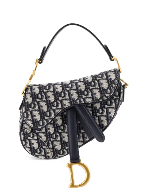Christian Dior Pre-Owned Saddle Handbag Oblique Canvas Mini shoulder bag Blue IOXKIT2RDAE6OI4M