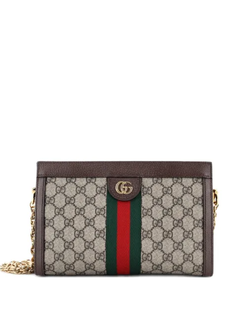 Gucci Pre-Owned Ophidia Chain Shoulder Bag GG Coated Canvas Small crossbody bag Brown B7DJIA731B7D265P