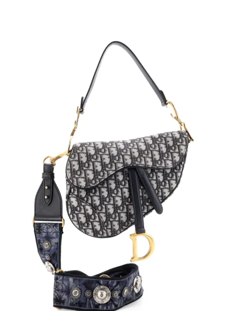 Christian Dior Pre-Owned Saddle Handbag with Strap Oblique Canvas Medium shoulder bag Blue EYCX3T3GCJZED30H