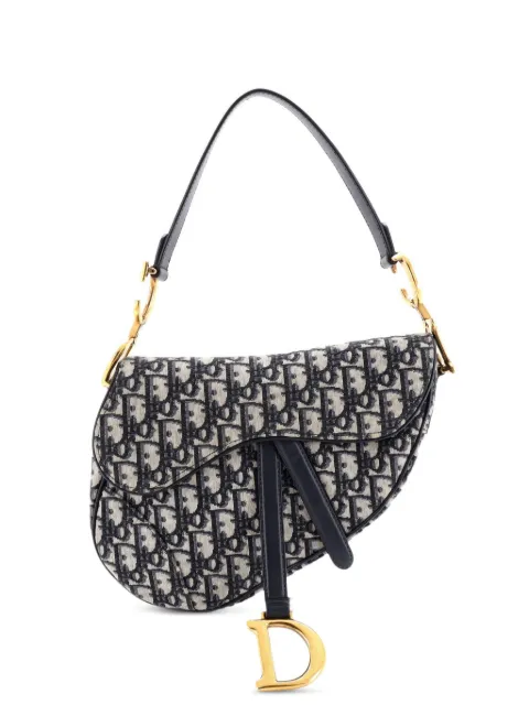 Christian Dior Pre-Owned Saddle Handbag Oblique Canvas Medium shoulder bag Blue V0H8UW8UOGR61F3N