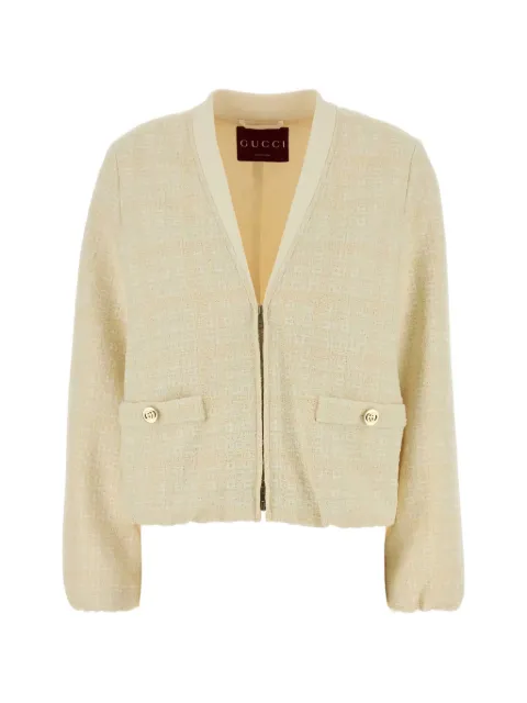 Gucci check tweed jacket Neutrals 851888ZAUB6