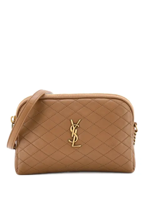 Saint Laurent Pre-Owned Gaby Zipped Pouch Quilted Leather crossbody bag Brown W1QW8KKVZEWKLV9I