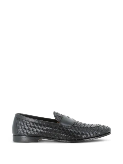 Henderson Baracco textured-design penny-slot loafers Black 75410P1
