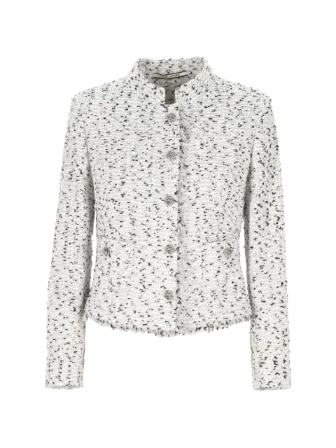 Tagliatore fringed buttoned jacket White JAQUELINEL30032U26E101X1116
