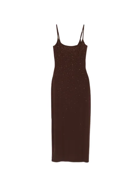 MC2 Saint Barth rhinestone-embellished scoop-neck maxi dress Brown EYV0001