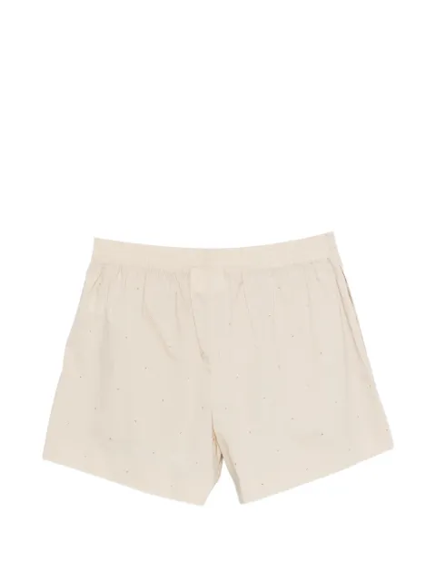 MC2 Saint Barth Meave crystal-embellished elasticated-waist shorts Neutrals MEA002