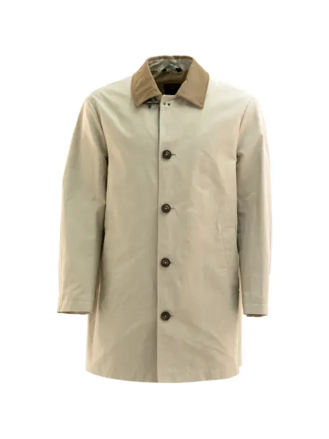 Fay contrasting-collar raincoat Neutrals NAM62520270XLZ