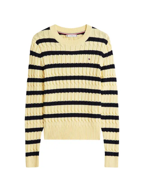 Tommy Hilfiger striped cable-knit sweater Yellow WW0WW47644