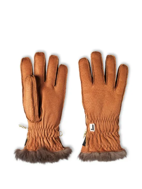 Restelli fur-trim havana gloves Brown 269PO