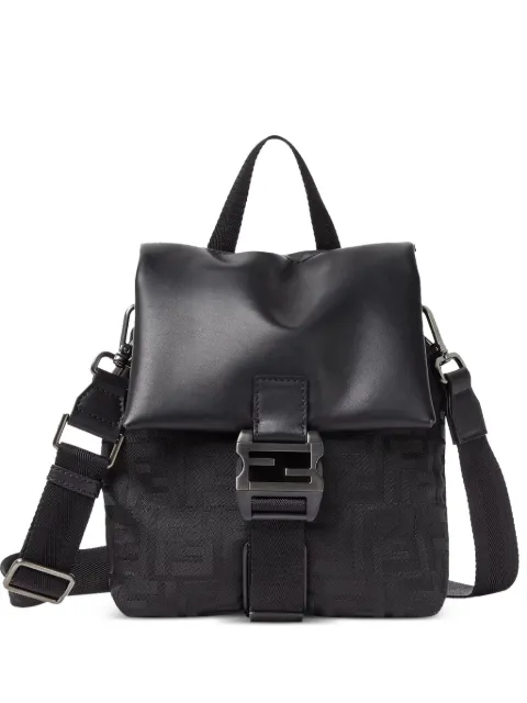 FENDI Flux buckle FF-motif shoulder bag Black 7VA673AVC6F0SAJ