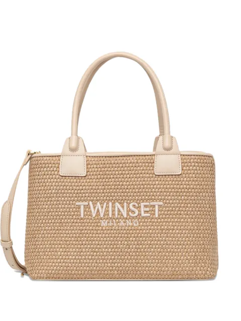 TWINSET raffia tote bag Neutrals 261TB7071