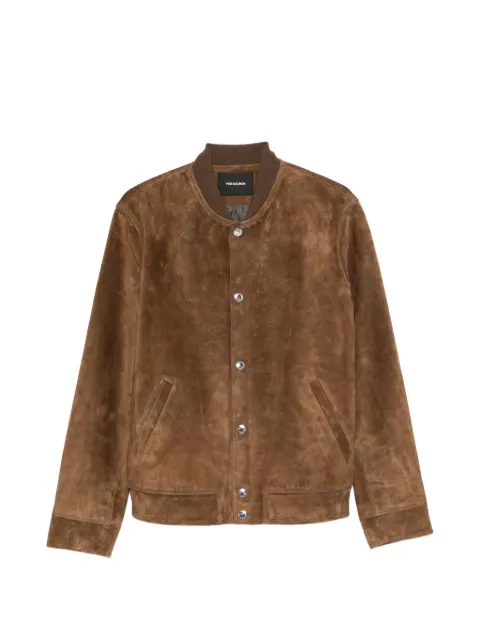 Yves Salomon button-up calf-suede jacket Brown 26EHV21266L32W