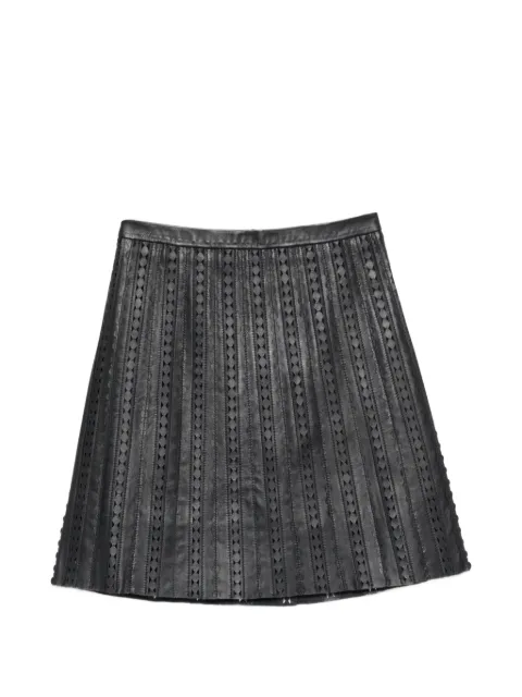 Yves Salomon perforated leather midi skirt Black 26EYJ22747APER