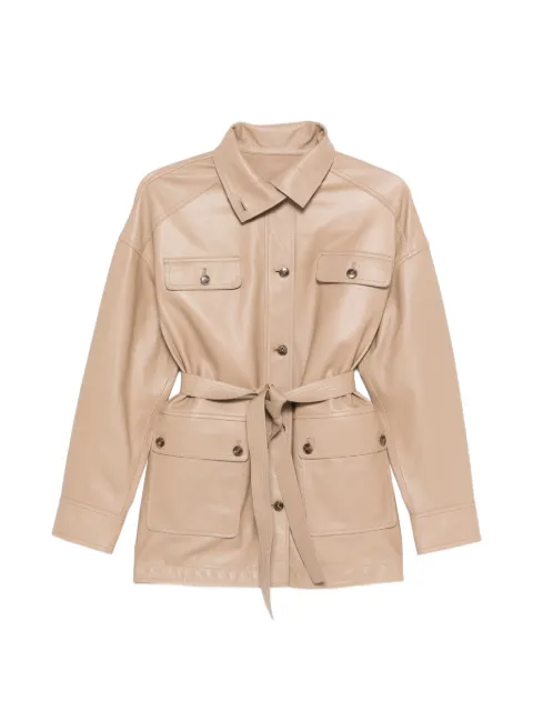 Yves Salomon buttoned belted jacket Neutrals 26EYV22476APXX