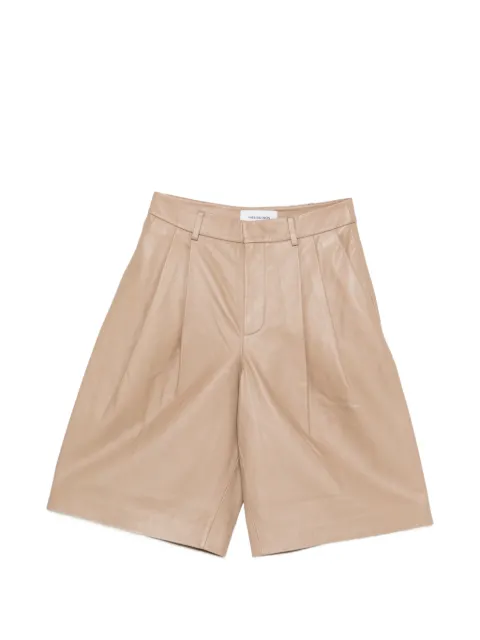 Yves Salomon pleated leather shorts Neutrals 26EYP211XXAPXX