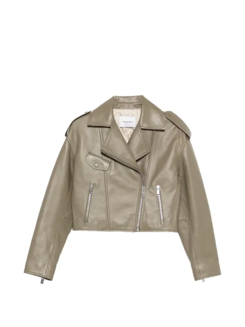 Yves Salomon zip-fastening lambskin jacket Green 26WYV21050AGAN
