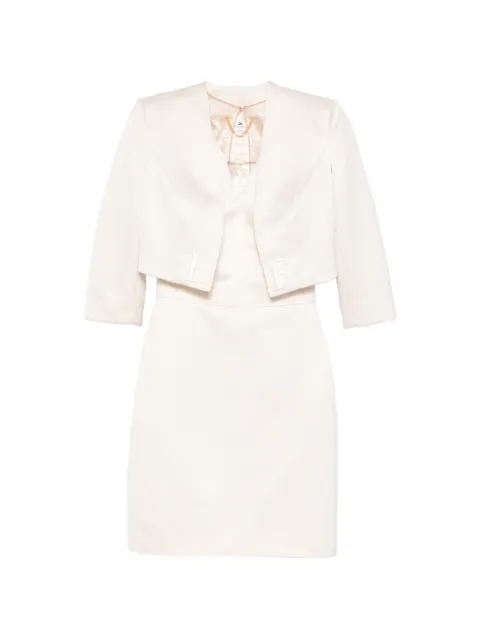 Elisabetta Franchi dress in Duchess satin and tulle with jacket Neutrals TB00161E2