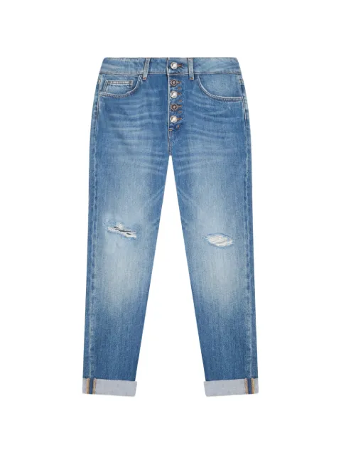 DONDUP distressed buttoned jeans Blue DP268BDFE286DLZ9800