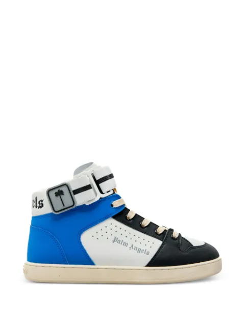 Palm Angels strap high-top sneakers White PMIA007F22LEA0010145