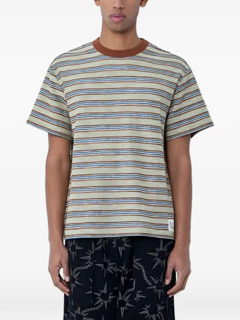 Brain Dead striped crew-neck T-shirt Neutrals BDF25TO0004731WH02