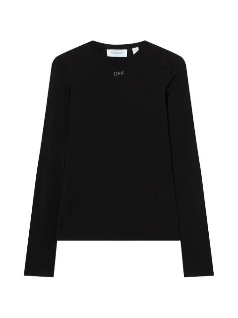 Off-White x Swarovski crystal stamp crewneck top Black 2AD136S26JER003W003