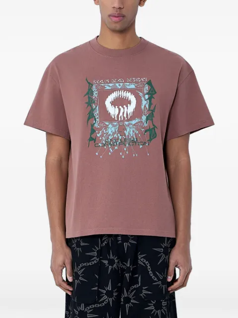 Brain Dead graphic-print crew-neck T-shirt Brown BDF25T00O04654BR08