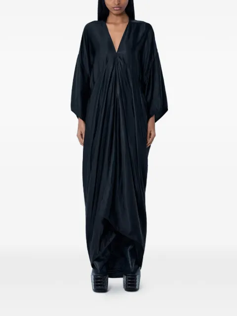 Rick Owens V-neck draped maxi dress Black RP01F6507N