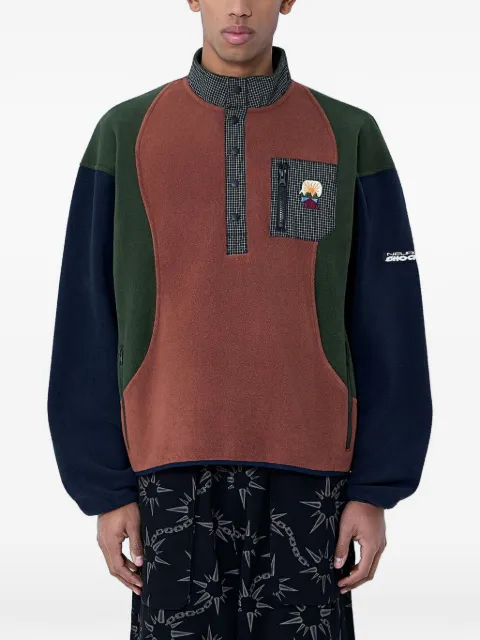 Brain Dead contrasting-panel button-placket sweatshirt Brown BDF25T34004555NY01