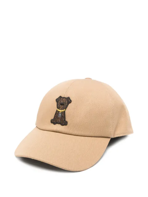 FENDI dog-embroidery baseball cap Neutrals FXQ133AVPN