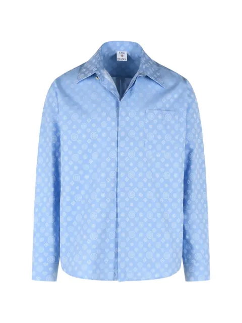 Casablanca monogram-pattern pocket shirt Blue MSP26SH22202