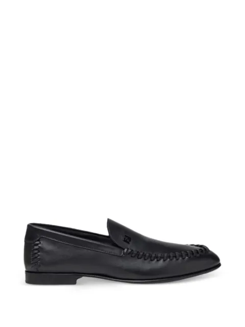 FENDI logo detail stitching loafers Black 7D1894ASAI