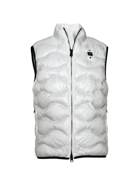 Blauer textured zip gilet White 26SBLUX02184005958