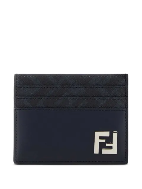 FENDI logo leather card holder Blue 7M0164AV86