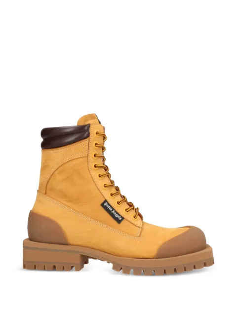 Palm Angels lace-up hiking boots Yellow 222695F113001