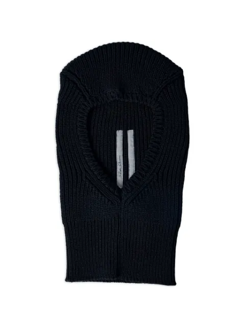 Rick Owens ribbed balaclava Black RP01F6490KWVH