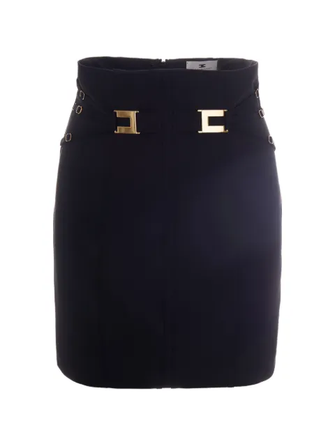 Elisabetta Franchi logo-plaque belted mini skirt Black GO16761E2