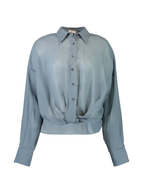Brunello Cucinelli Monili cotton shirt Blue M0F91MX616C9704