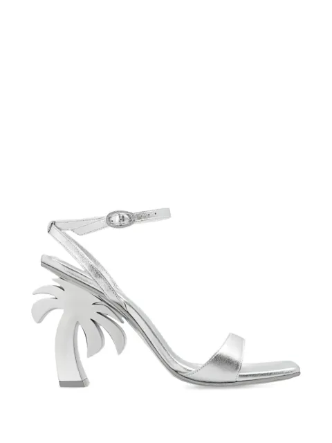 Palm Angels palm tree heels sandals Silver PWIH004E23LEA0017200